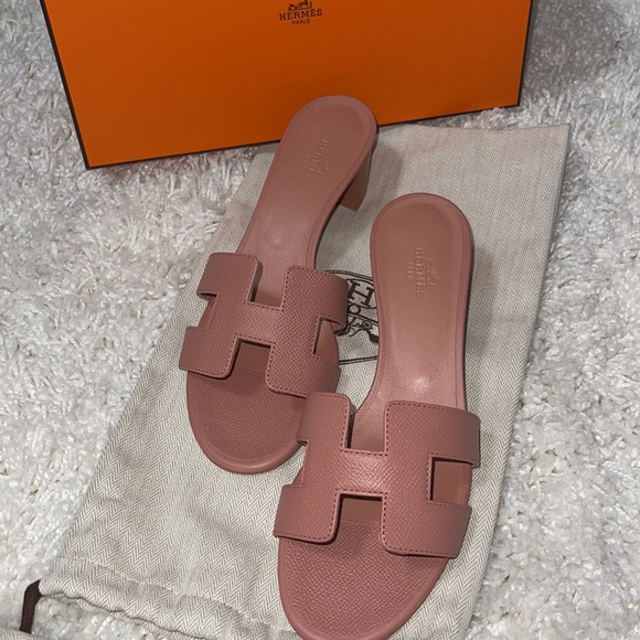 HermÃ¨s Oasis Rose Aube with Glitters Sandal 37 - Klueles